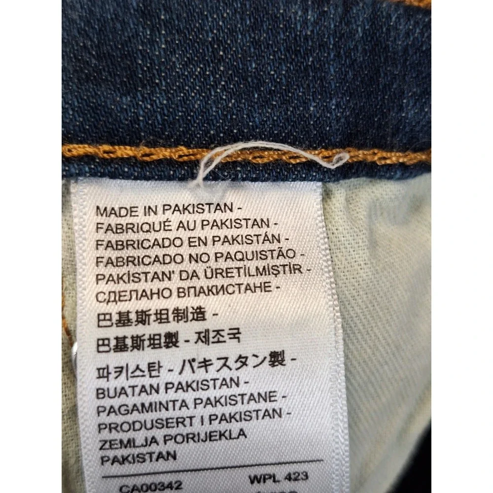 Levi's 502 Jeans Mens 34x34 (Fits 32x30) Blue Denim Whiskered Red Tab Streetwear